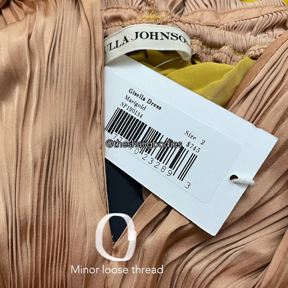 ULLA JOHNSON Gisella Dress Colorblock Pleated Maxi - Picture 9 of 9